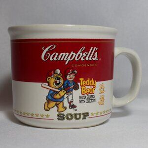 Vintage 1989 Campbell's Soup Teddy Bear Pasta Shapes with Chicken Soup Mug